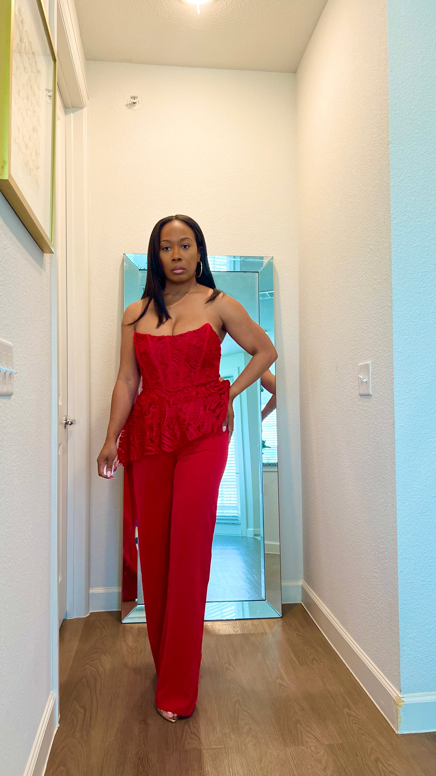 Lady in Red Pant Set