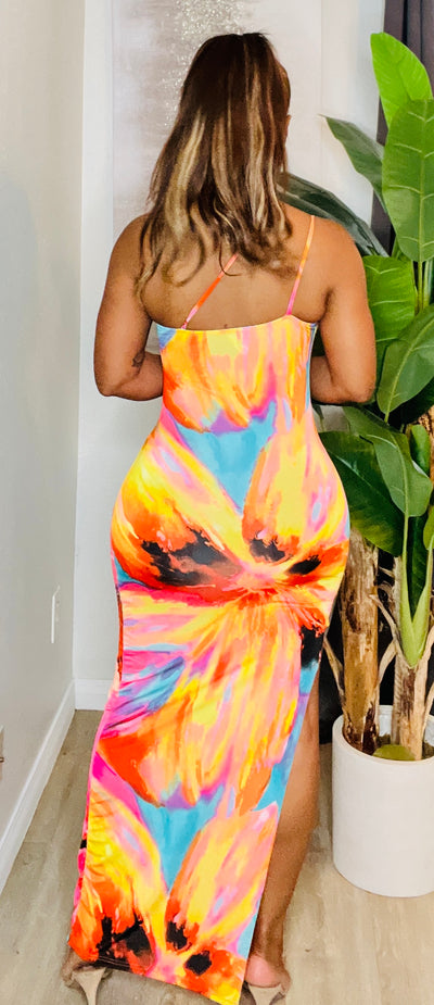 Vestido con ambiente isleño